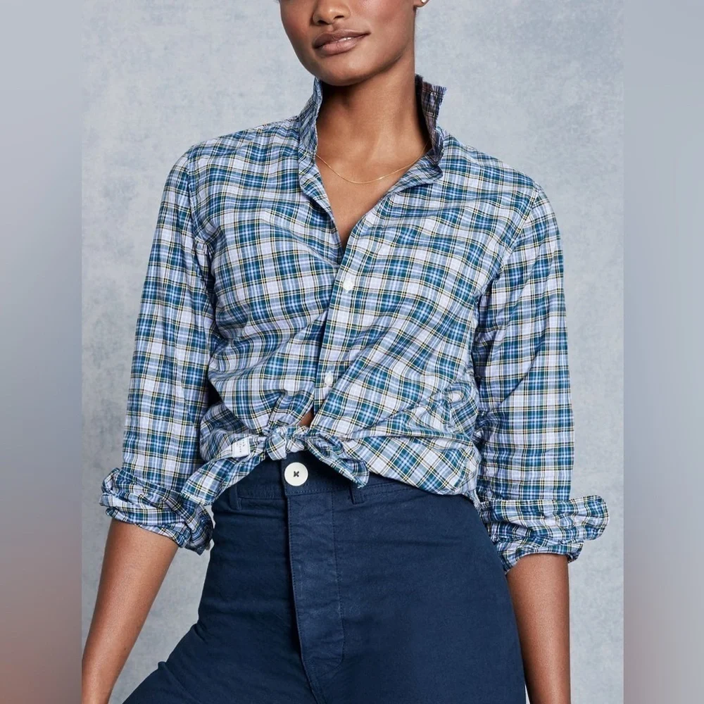 Frank & Eileen Frank Navy and Green Plaid Button-Down Shirt - Picture 4 of 14